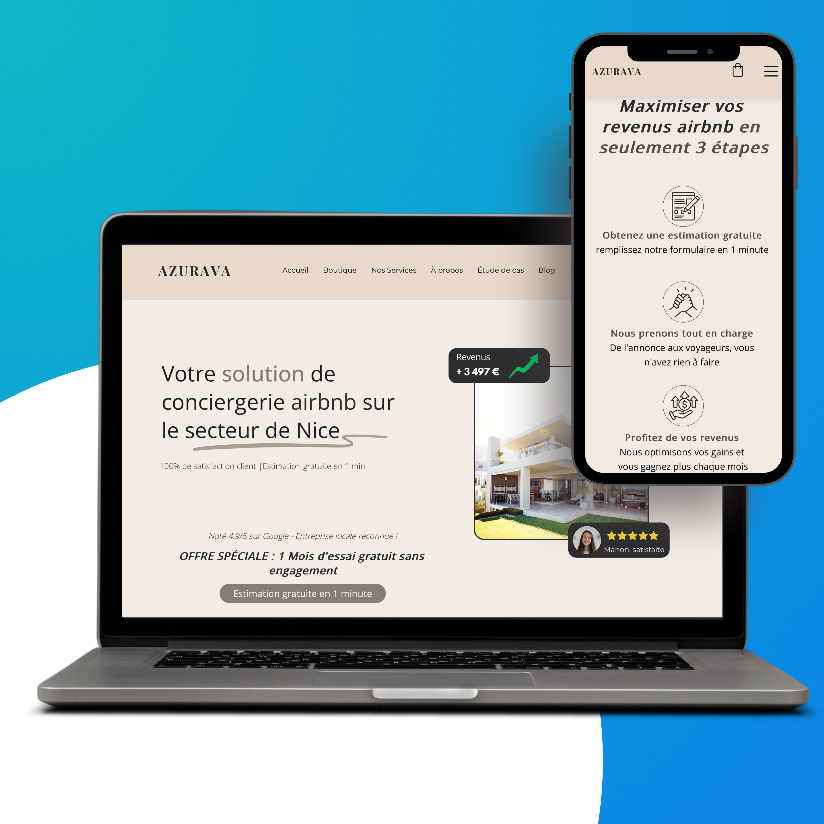 projet de création de site web pour une conciergerie à NIce
