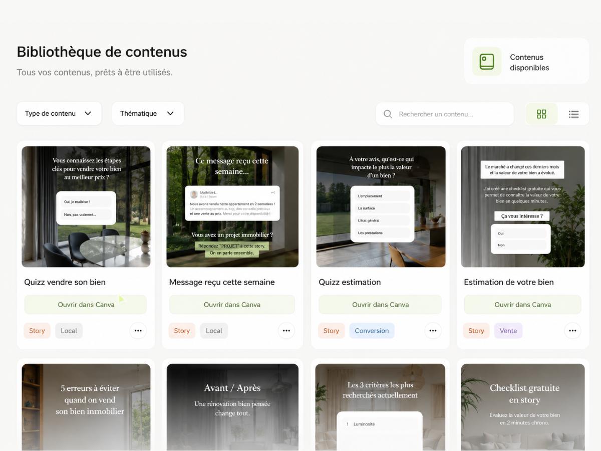 Bibliothèque de contenus